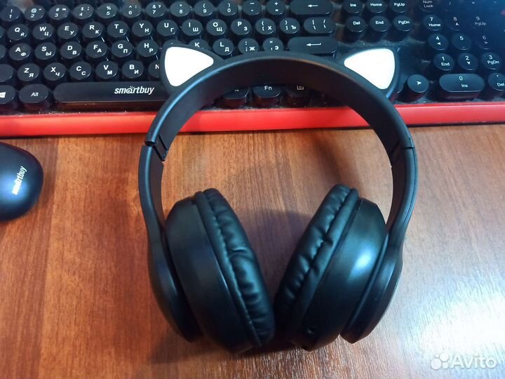 Наушники детские с ушками светящиеся