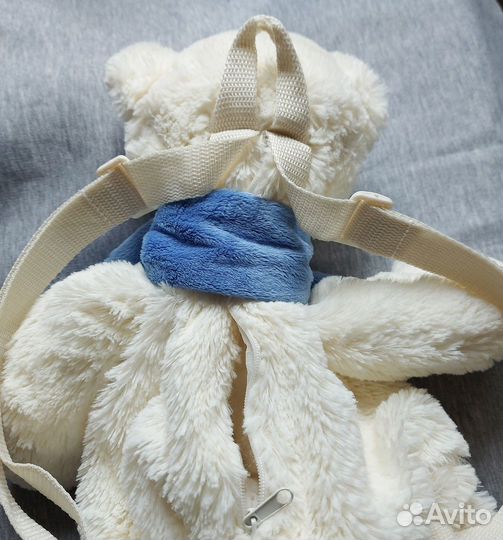 Рюкзак-игрушка Мишка, 40 см, белый, чистый