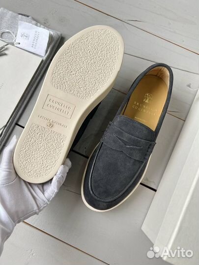 Лоферы Brunello cucinelli сер