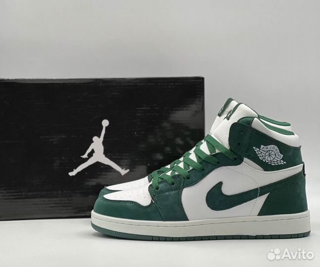 Зеленые Nike Air Jordan 1 для зимних прогулок