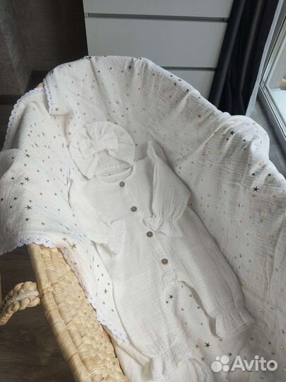 Муслиновый комплект на выписку