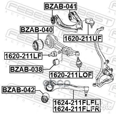 Сайлентблок передний нижнего рычага bzab040 Febest