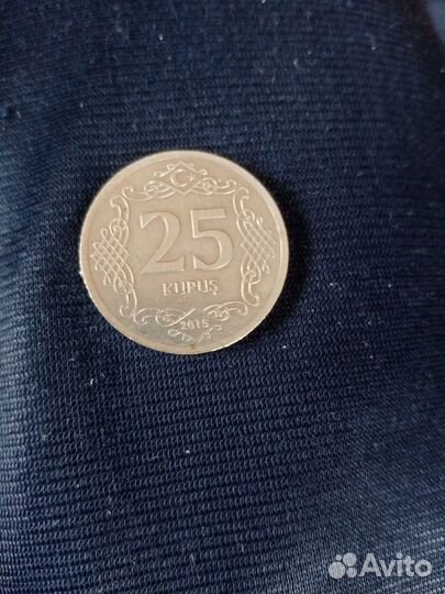 Турецкая монета 25 куруш