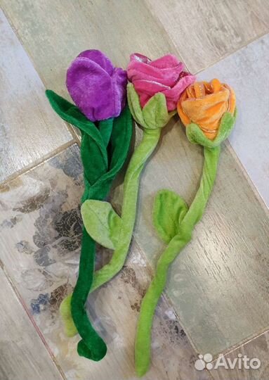 Декоративные плюшевые цветы