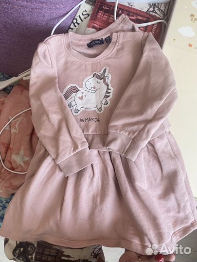 Теплое платье для девочки 92