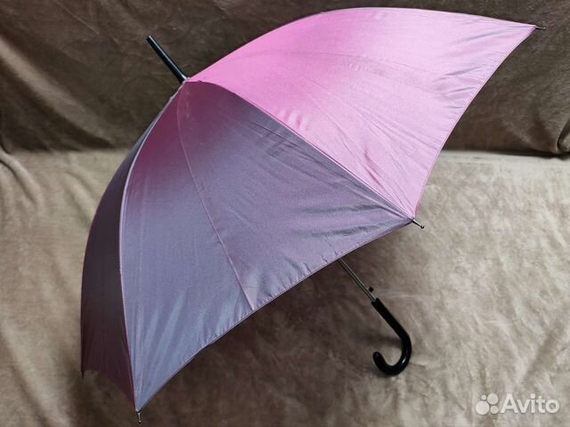 Зонт трость женский большой фиолетовый хамелеон