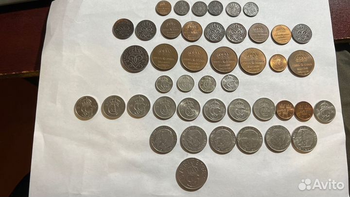 Монеты Швеция старые очень много. разные года