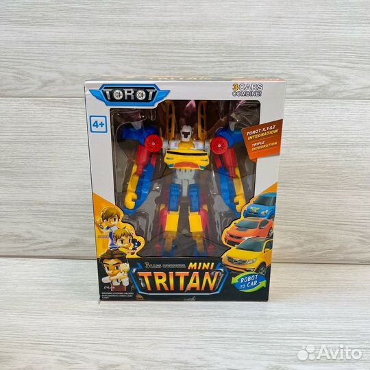 Тритан, робот трансформер тобот 3 в 1 сине-красный