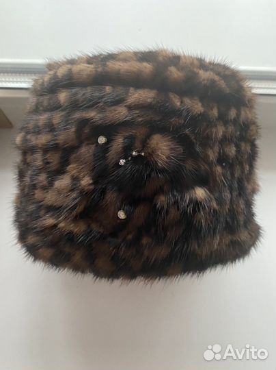 Шапка из вязанной норки