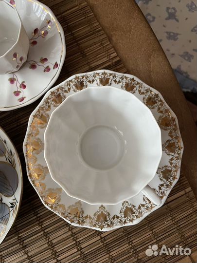 Чайная пара золотое кружево Вербилки