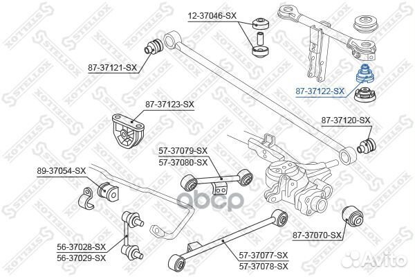 87-37122-SX сайлентблок зад. редуктора зад. Ho