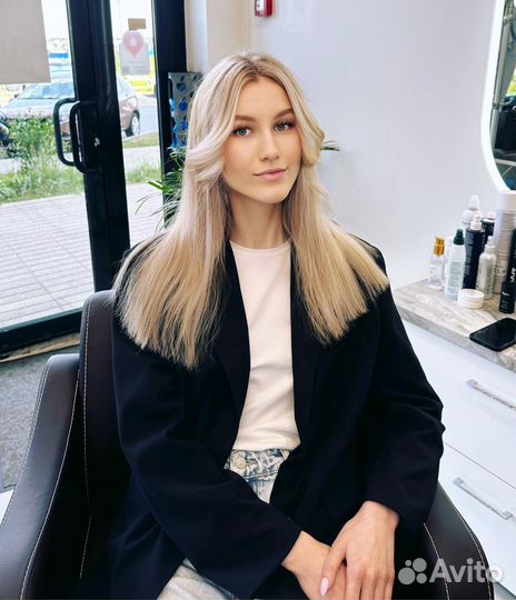 Наращивание волос, сложное окрашивание