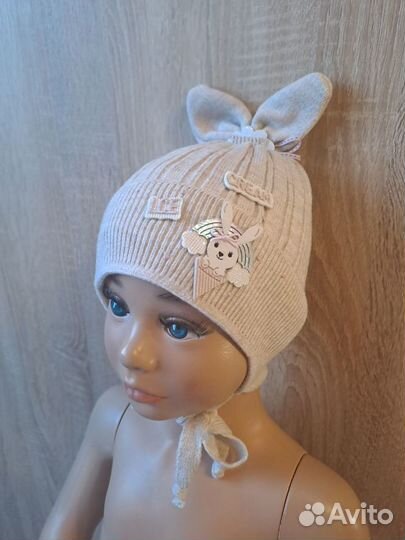 Детская шапочка для девочки на осень от 2хдо 4лет