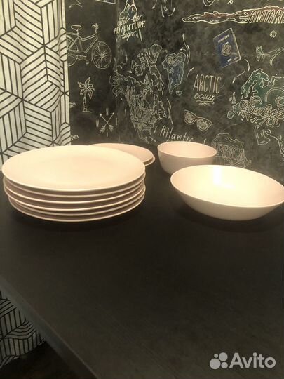 Посуда IKEA тарелки набор розовые