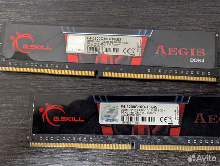Оперативная память Gskill ageis ddr4 16 Gb