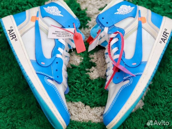 Кроссовки Nike AIR jordan 1 X OFF-white blue LUX