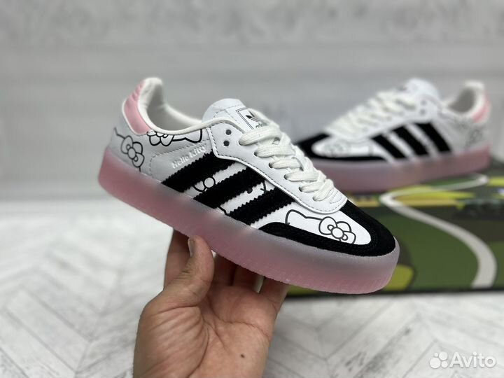 Кеды Adidas Samba Cloud White Pink Core Black