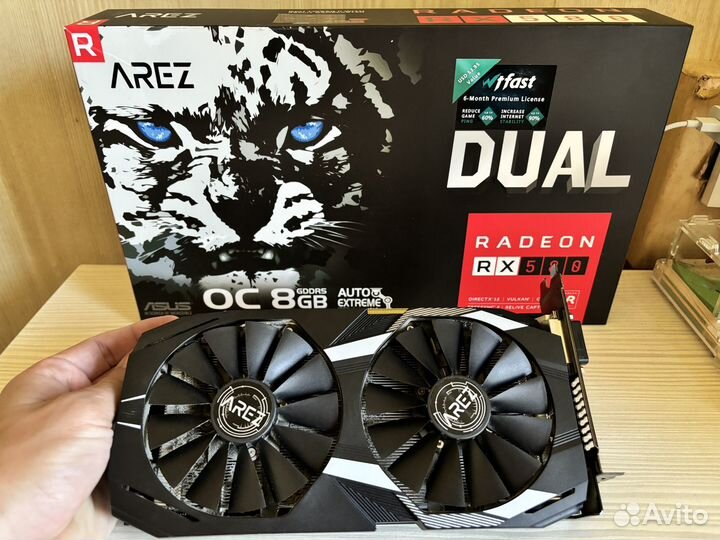 Видеокарта rx580 asus arez dual OC 8gb