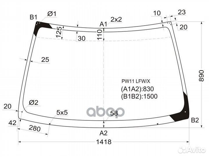 Стекло лобовое nissan avenir/expert 98-06 PW11