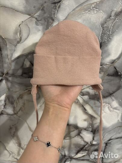 Шапка с ушками зайчик детская тонкая весенняя