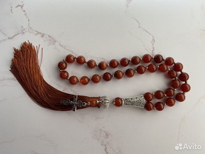 Четки Православие из камня Сердолик