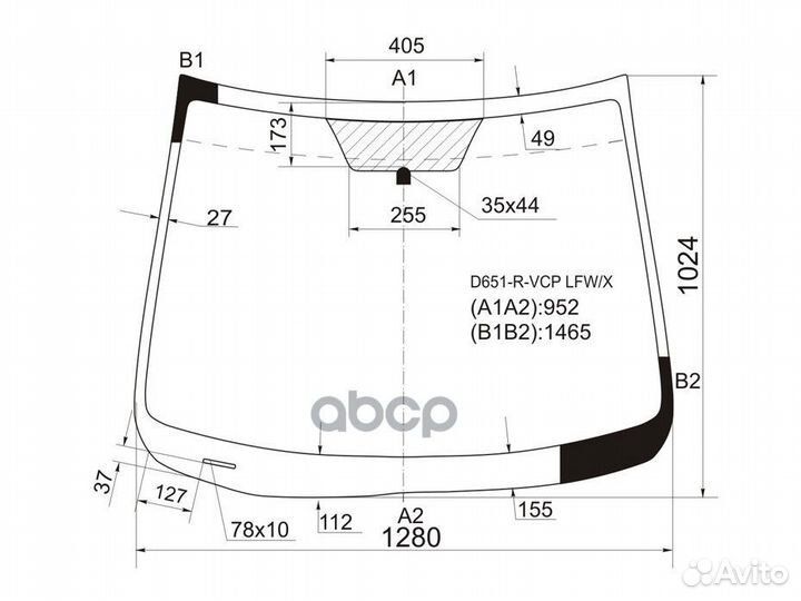 Стекло лобовое Mazda Demio 07-14 D651-R-VCP LFW/X