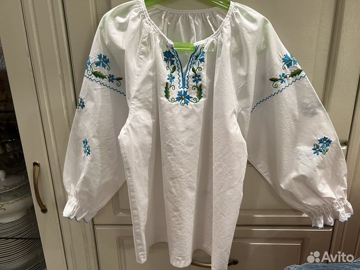 Блузка вышитая детская для девочки 140 см