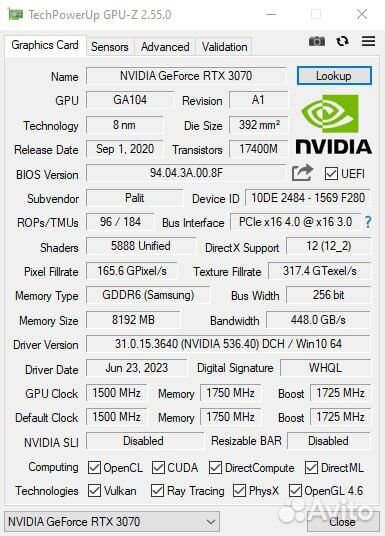 Видеокарта Palit RTX 3070 JetStream OC