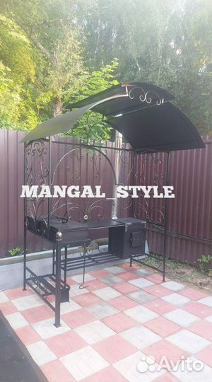 Мангал с печью под казан