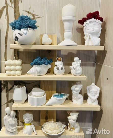 Изделия из гипса. Вазочка, шкатулка. Подарок