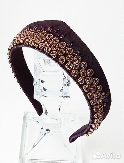 Ободок кокошник с вышивкой