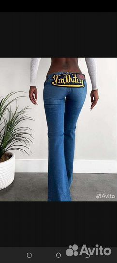 Джинсы женские клеш Von Dutch y2k