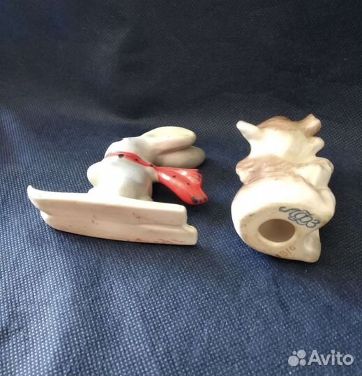Фарфоровые статуэтки СССР Морячок и Заяц и др
