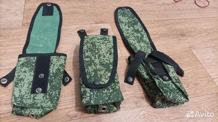 Три подсумка, каждый на два магазина ак