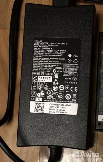 Блок питания dell 130W+шнур. Рабочий