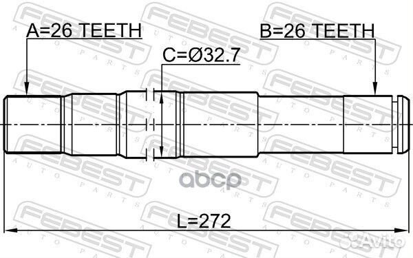 Полуось правая 26X272X26 ssang yong rexton 01