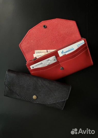 Женский кожаный кошелек ручная работа