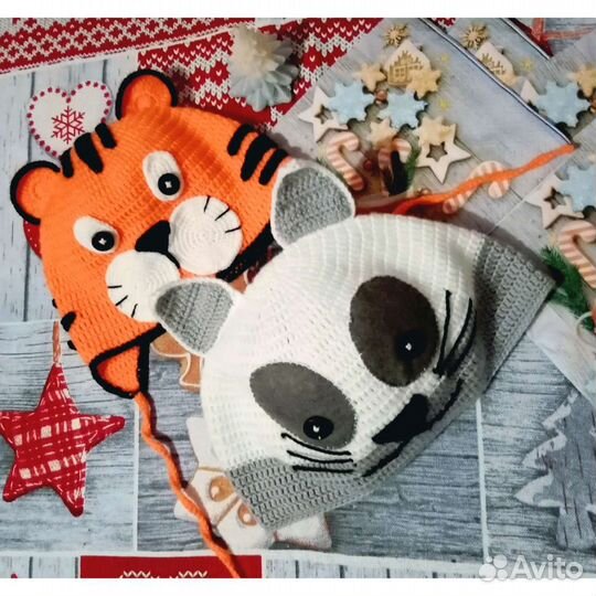 Детские шапочки для фотосессии, утренника вязаные