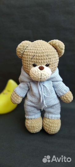 Игрушка вязаный медведь мишка Тедди