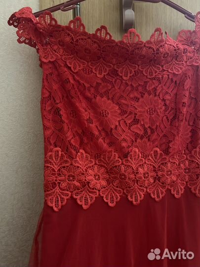 Вечернее платье 42 44 красное