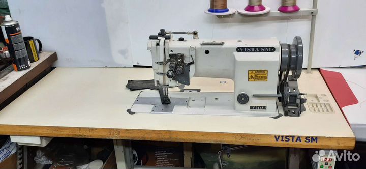 Двухигольная промышленная швейная машинка