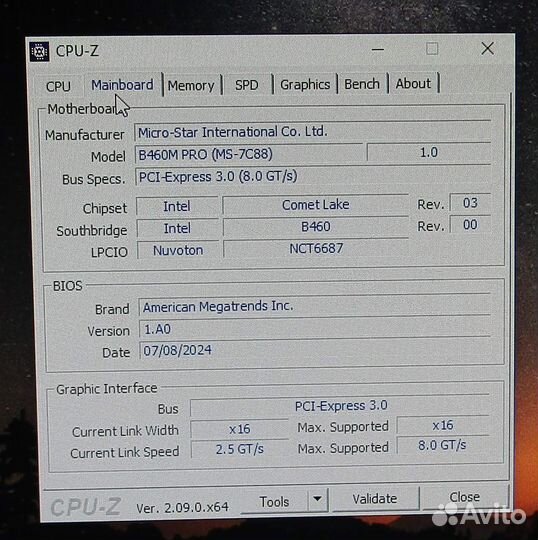 Материнская плата MSI B460m-pro