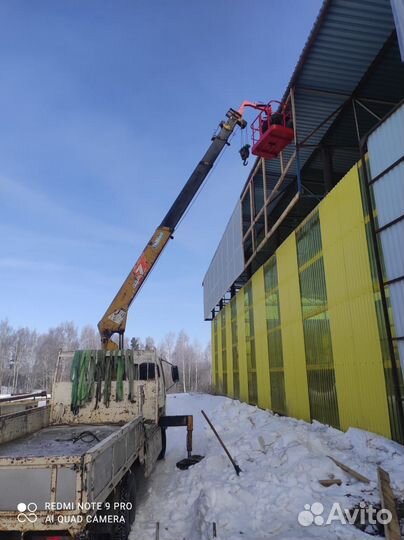 Аренда и услуги манипулятора, стрела 3 т, 12 м, борт 5 т, 5.2 м