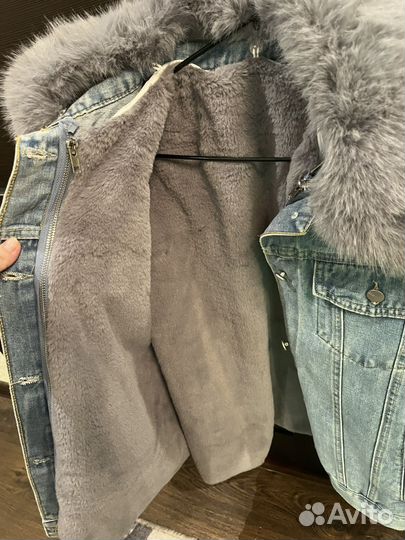 Джинсовая куртка женская зимняя