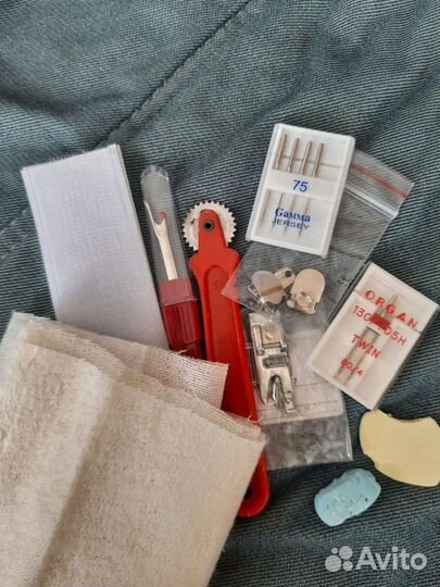 Ткани, швейные принадлежности, бисер, пряжа