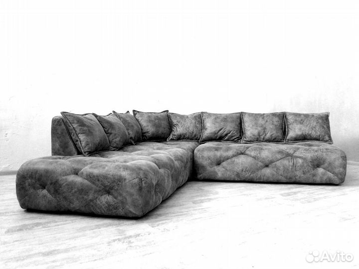 Вызывающий эмоции кожаный диван в стиле лофт