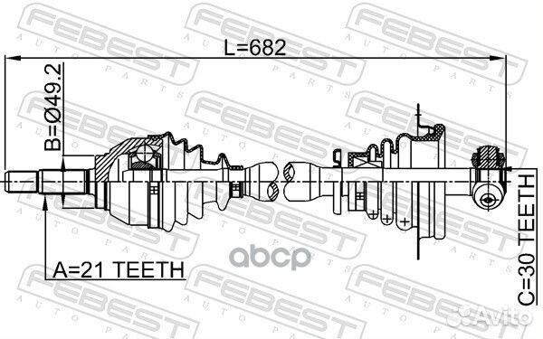 Привод в сборе 2414-loglh 2414-loglh Febest