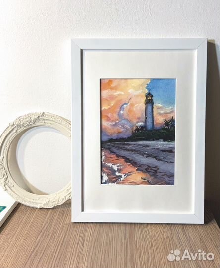 Авторская картина акварелью море