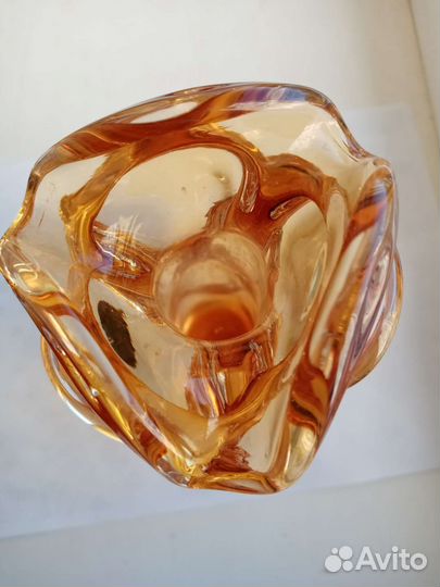 Ваза Чешское цветное стекло 20 см