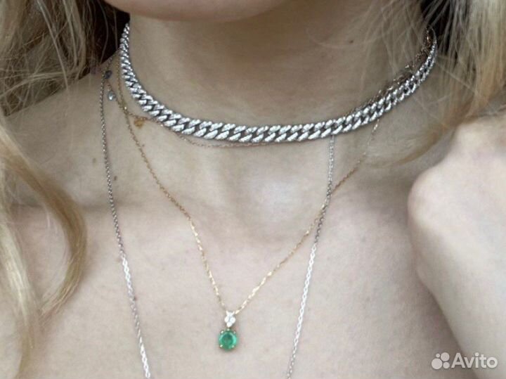 Серебряная цепь чокер ko jewelry